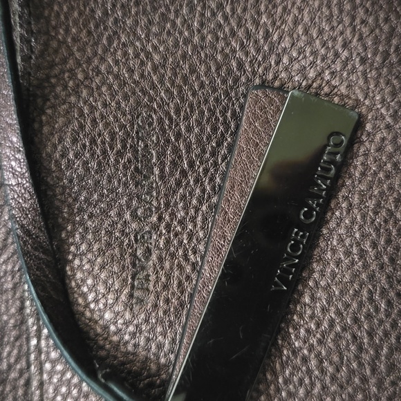 VINCE CAMUTO Elegant Purple Tote Bag Metallic Leather - Picture 2 of 7